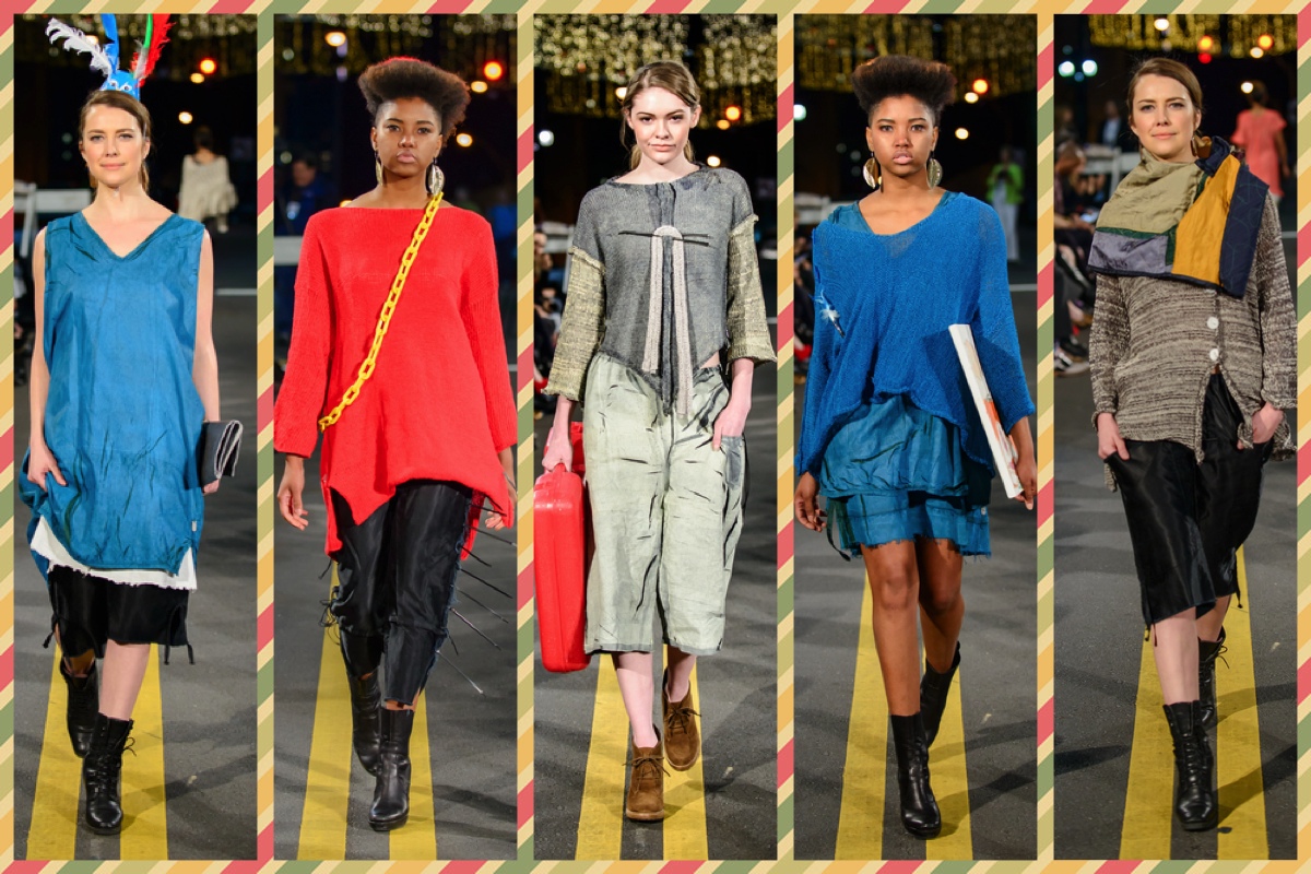 SKif International opened up the shows with splashes of colors, and hints of details that were more than aesthetically pleasing. The company is St. Louis based so perfecting comfy knits for those frigid winter months is something that I'm sure their local customers are thankful for. I also love the versatility of the line, and although, the knits slightly resemble a burlap (at best described by me), the sweaters looks great when paired with almost anything. For more on SKif International follow on Instagram @SKIFIntl