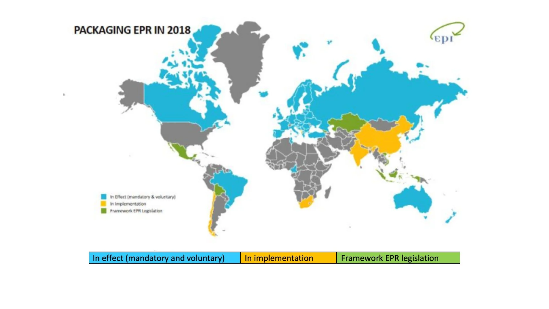 map of EPR policy by country