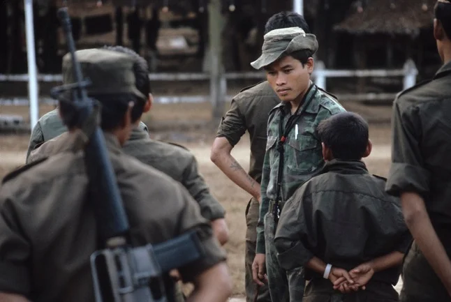 Inspection, Karen National Army HQ, Manerplaw, Burma