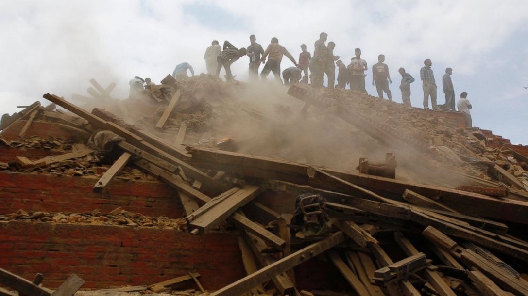 The view from Ratna's shop, news photo