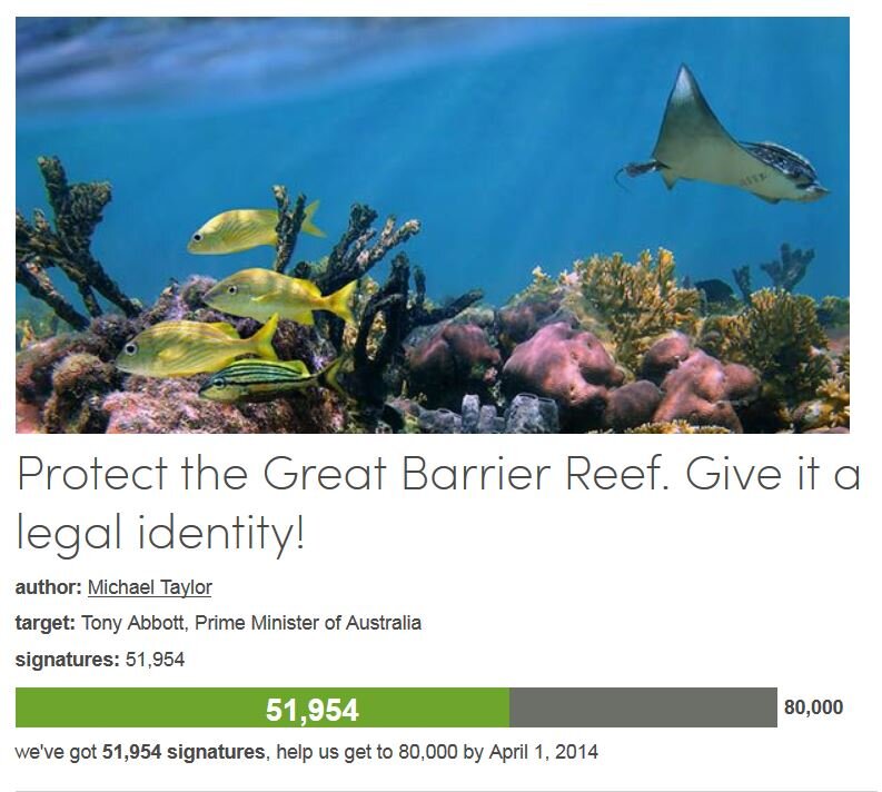 Petition #3: Protect The Great Barrier Reef. Give It A Legal Identity!