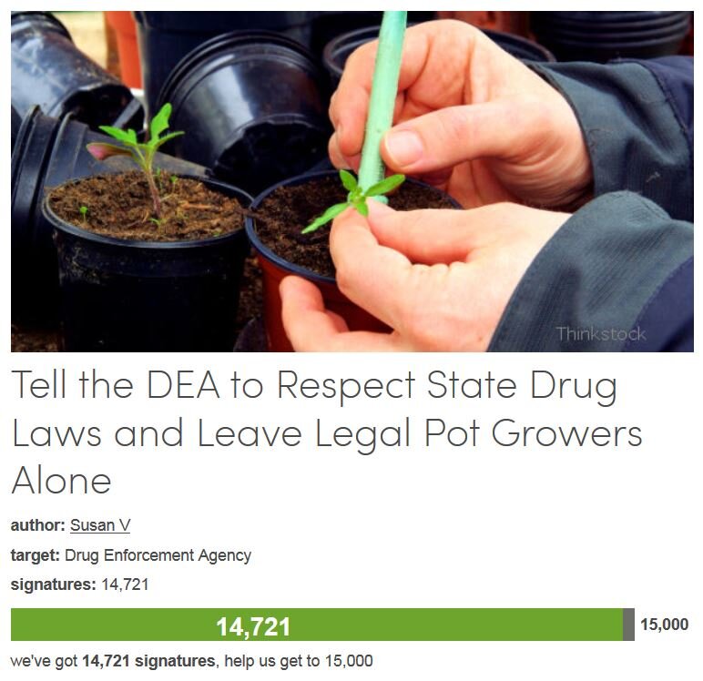 Petition #9: Tell The DEA To Respect State Drug Laws And Leave Legal Pot Growers Alone