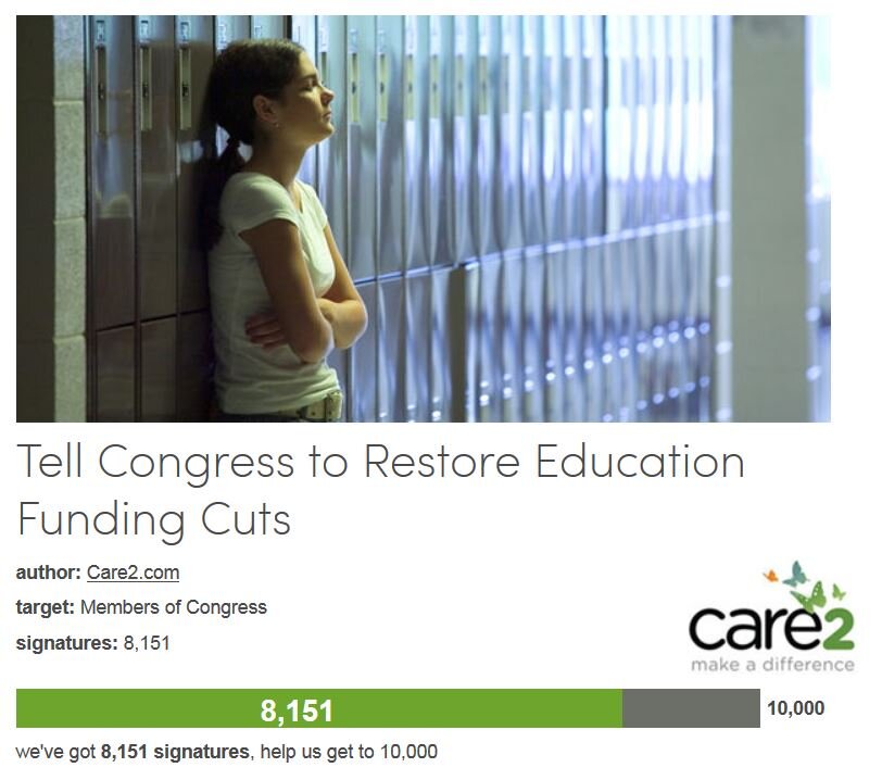 Petition #14: Tell Congress To Restore Education Funding Cuts
