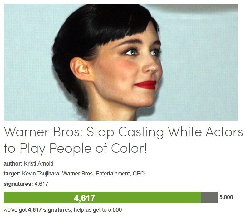 Petition #21: Warner Bros: Stop Casting White Actors To Play People Of Color!