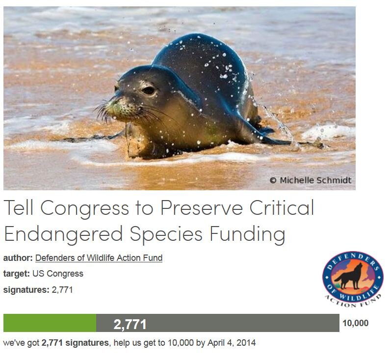 Petition #28: Tell Congress To Preserve Critical Endangered Species Funding