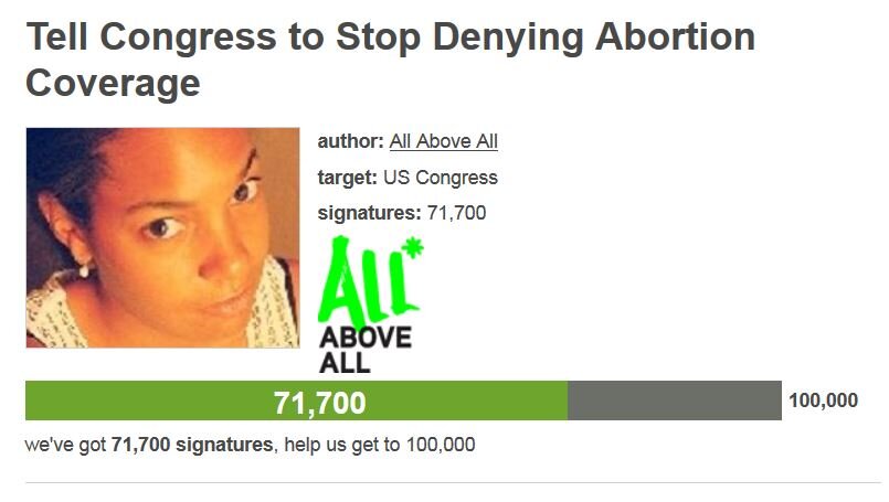 Petition #30: Tell Congress To Stop Denying Abortion Coverage