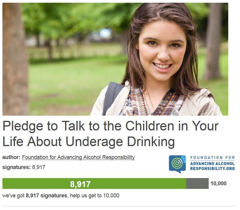 Petition#42: Pledge To Talk To The Children In Your Life About Underage Drinking