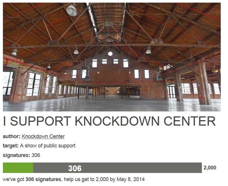 Petition #44: I SUPPORT KNOCKDOWN CENTER