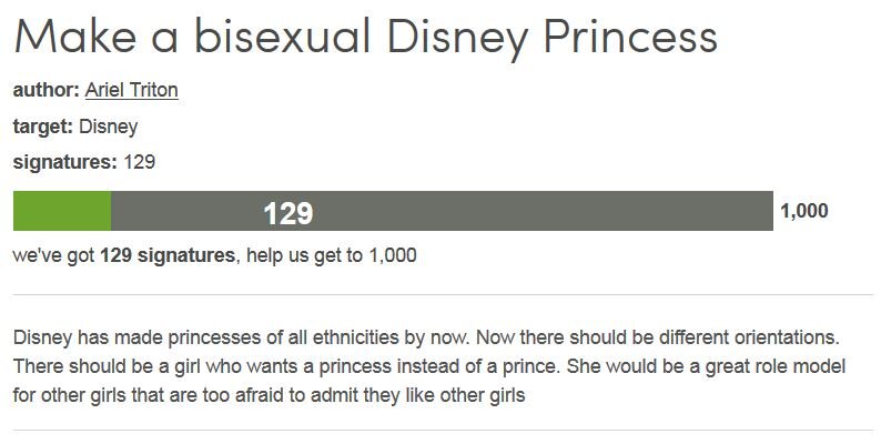 Petition #65: Make A Bisexual Disney Princess