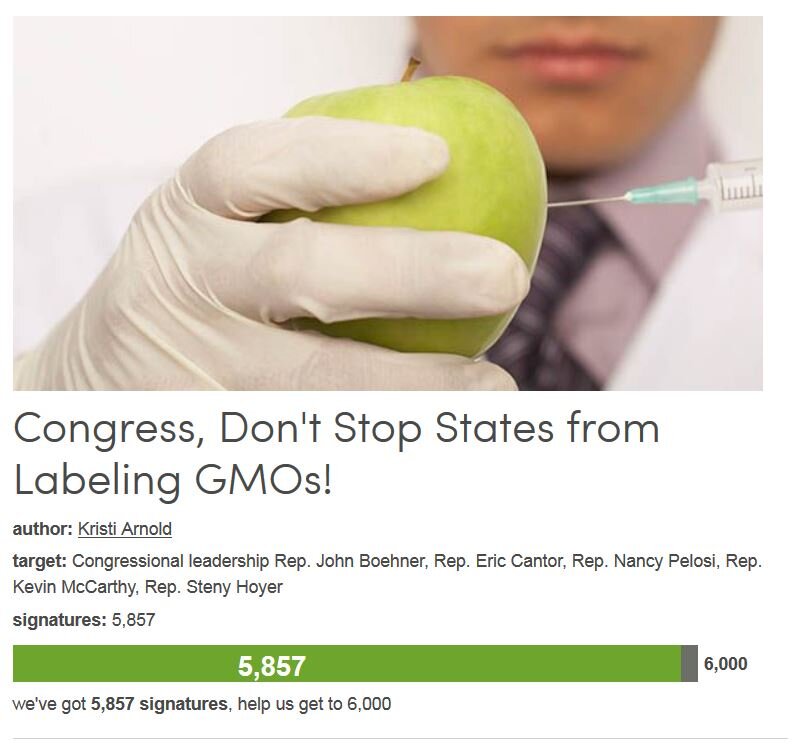 Petition #67: Congress, Don't Stop States From Labeling GMOs!