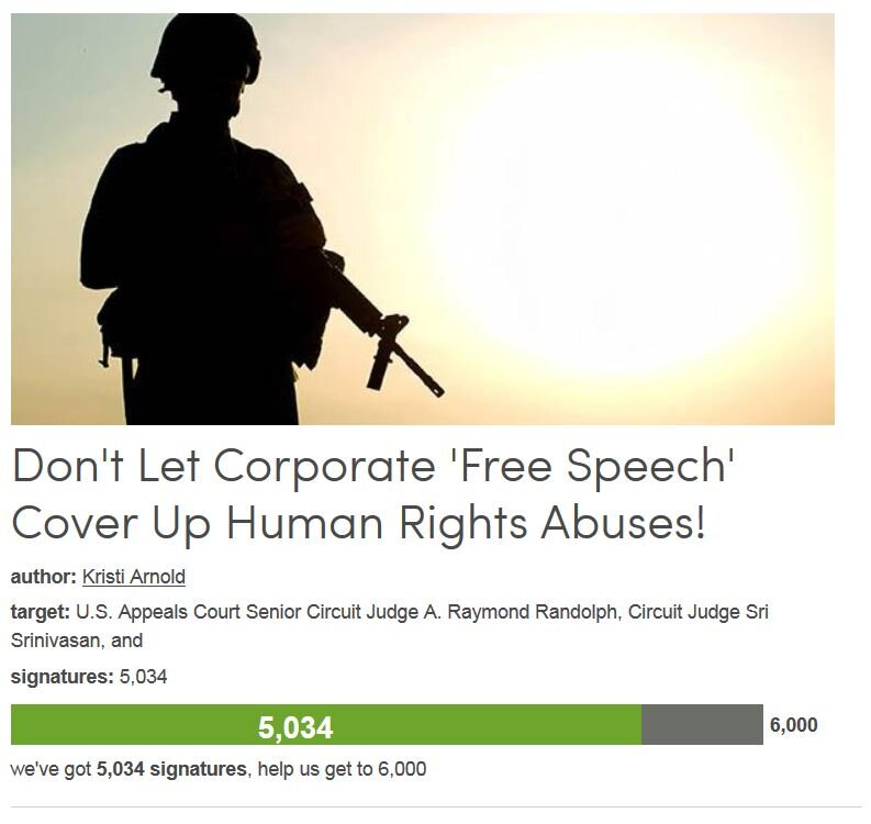 Petition #71: Don't Let Corporate 'Free Speech' Cover Up Human Rights Abuses!