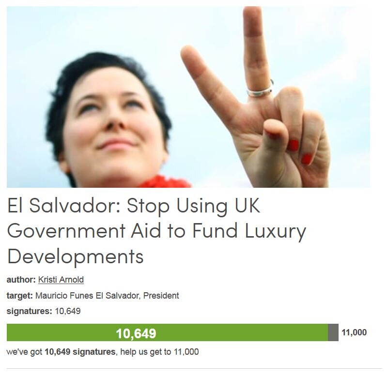 Petition #83: El Salvador: Stop Using UK Government Aid To Fund Luxury Developments