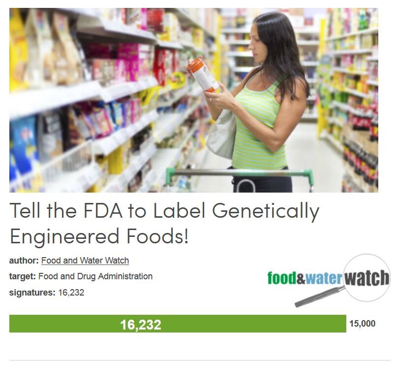 Petition #95: Tell The FDA To Label Genetically Engineered Foods!