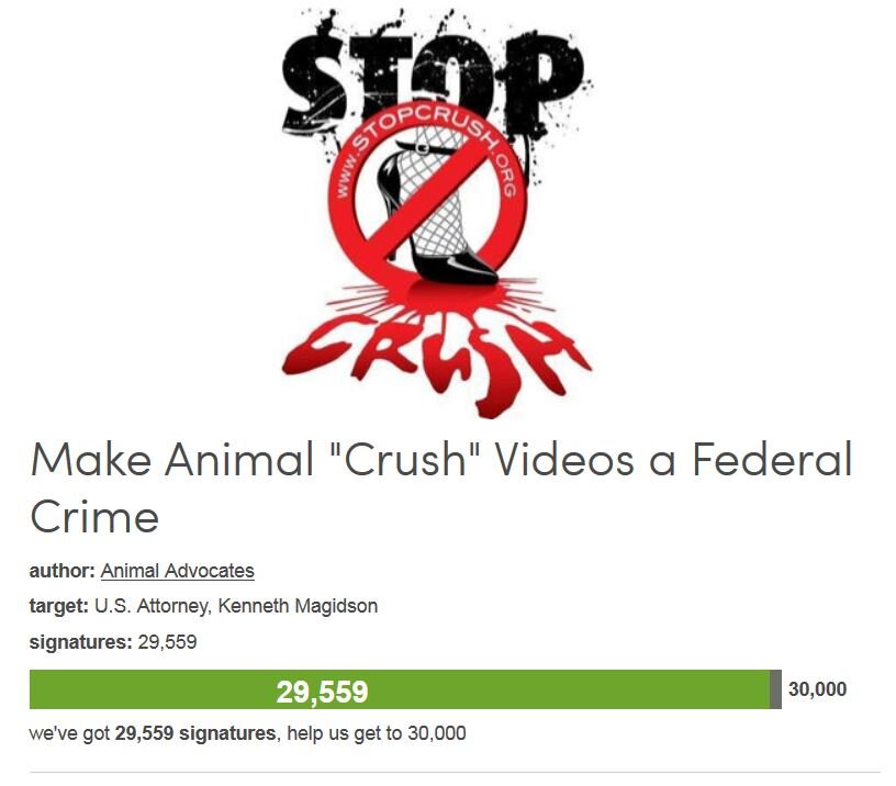 Petition #98: Make Animal "Crush" Videos A Federal Crime.