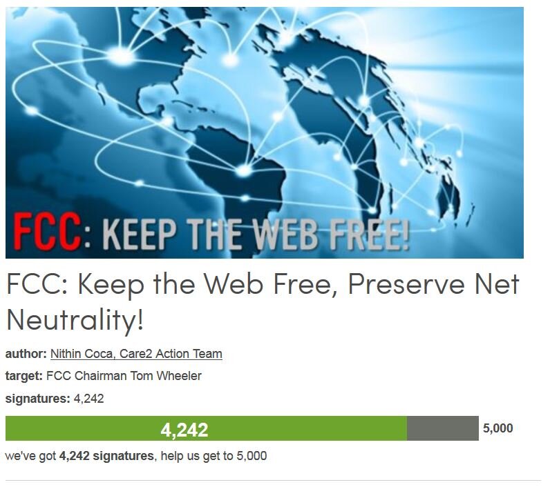 Petition #107: FCC: Keep The Web Free, Preserve Net Neutrality!