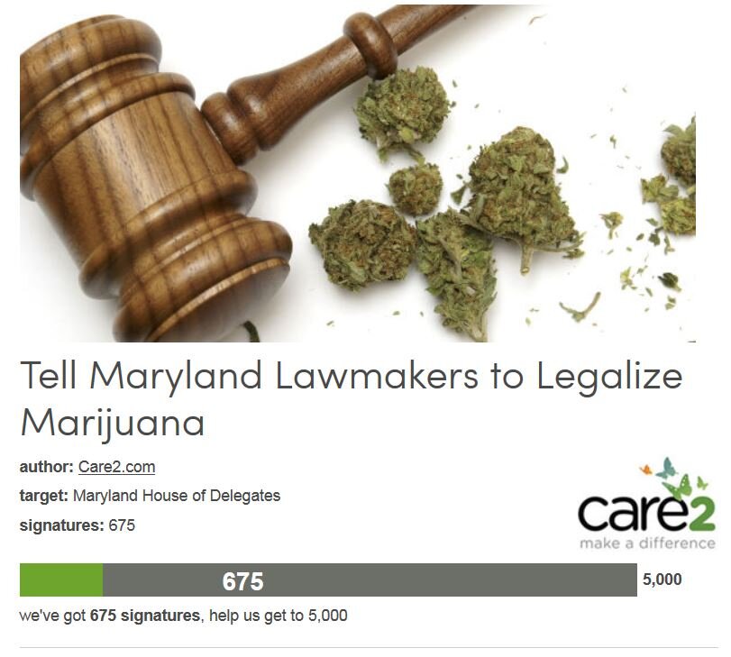 Petition #122: Tell Maryland Lawmakers To Legalize Marijuana