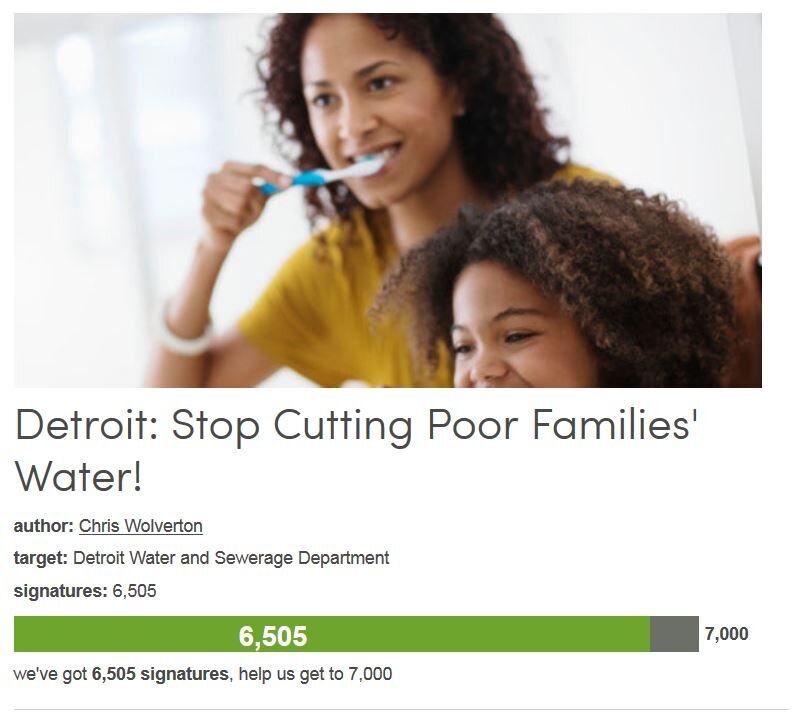 Petition #130: Detroit: Stop Cutting Poor Families' Water!