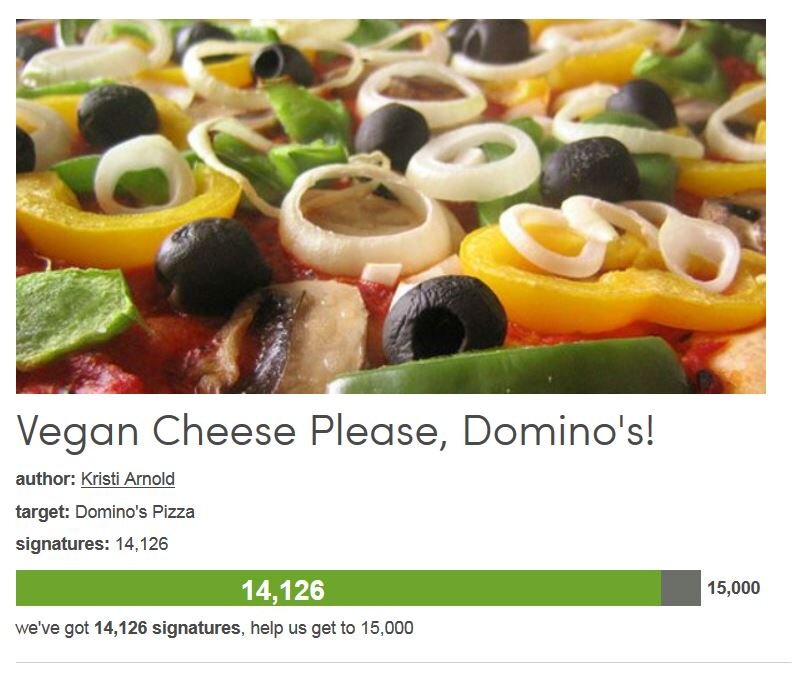 Petition #131: Vegan Cheese Please, Domino's!