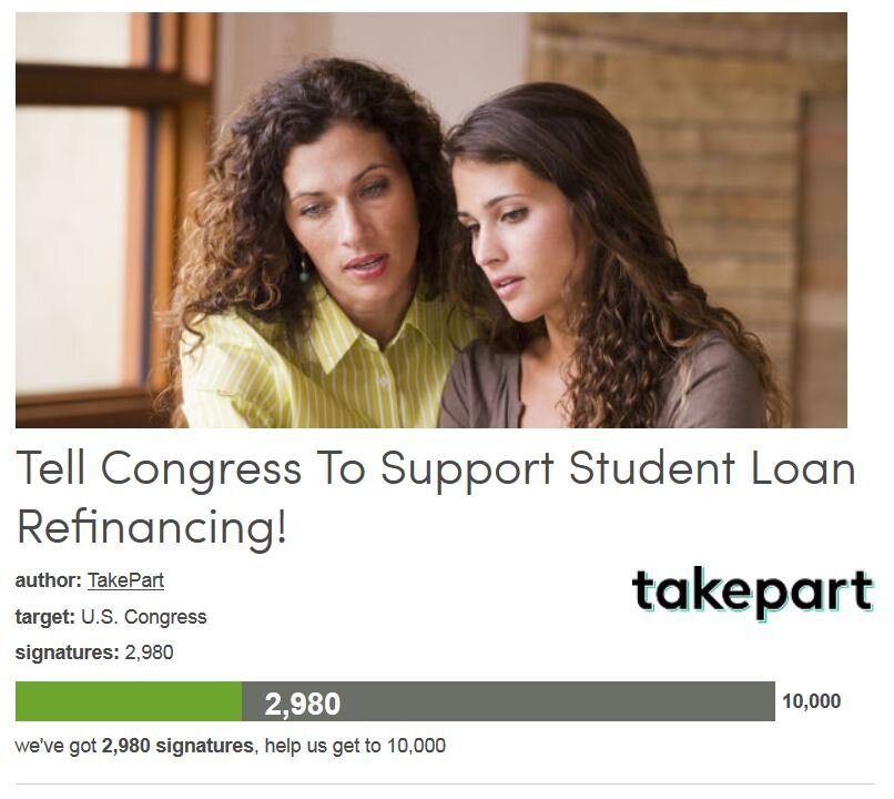 Petition #186: Tell Congress To Support Student Loan Refinancing!