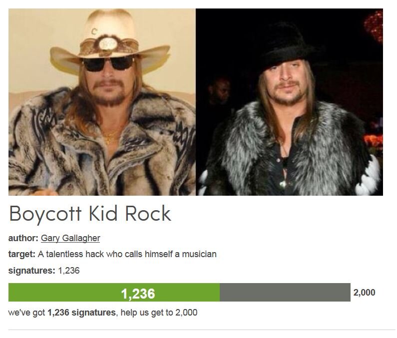 Petition #187: Boycott Kid Rock