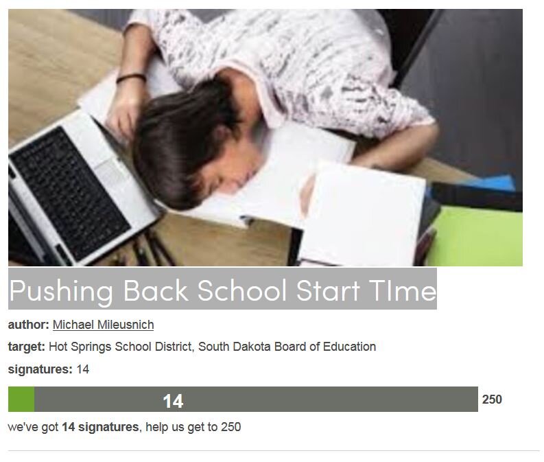 Petition #195: Pushing Back School Start TIme