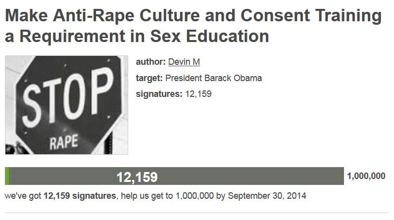 Petition #197: Make Anti-Rape Culture And Consent Training A Requirement In Sex Education
