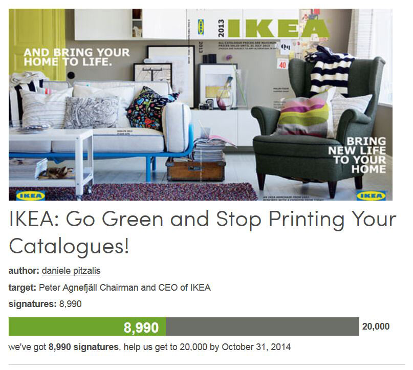 Petition #211: IKEA: Go Green And Stop Printing Your Catalogues!