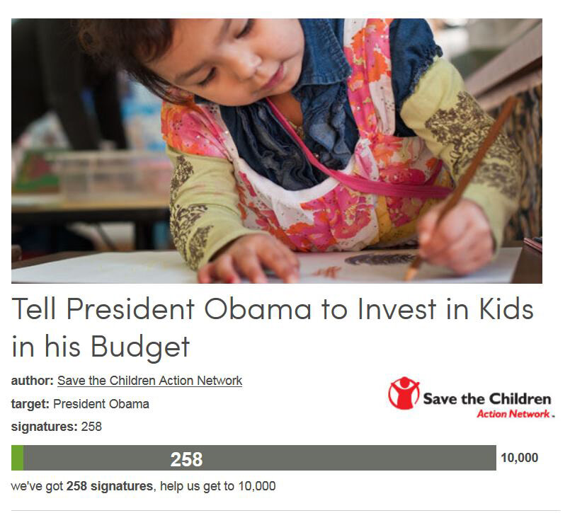 Petition #216: Tell President Obama To Invest In Kids In His Budget