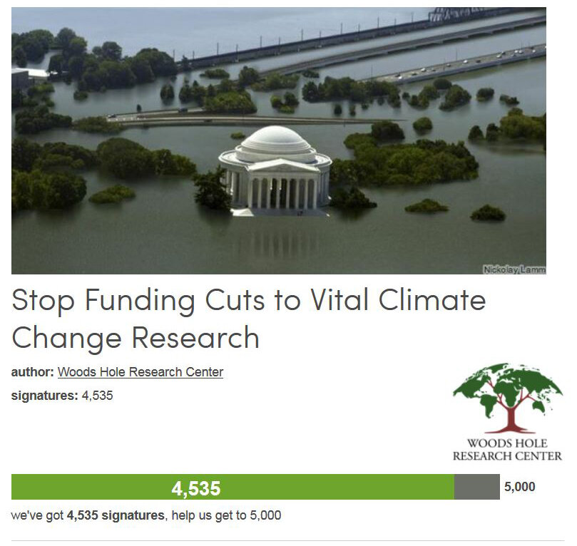 Petition #218: Stop Funding Cuts To Vital Climate Change Research