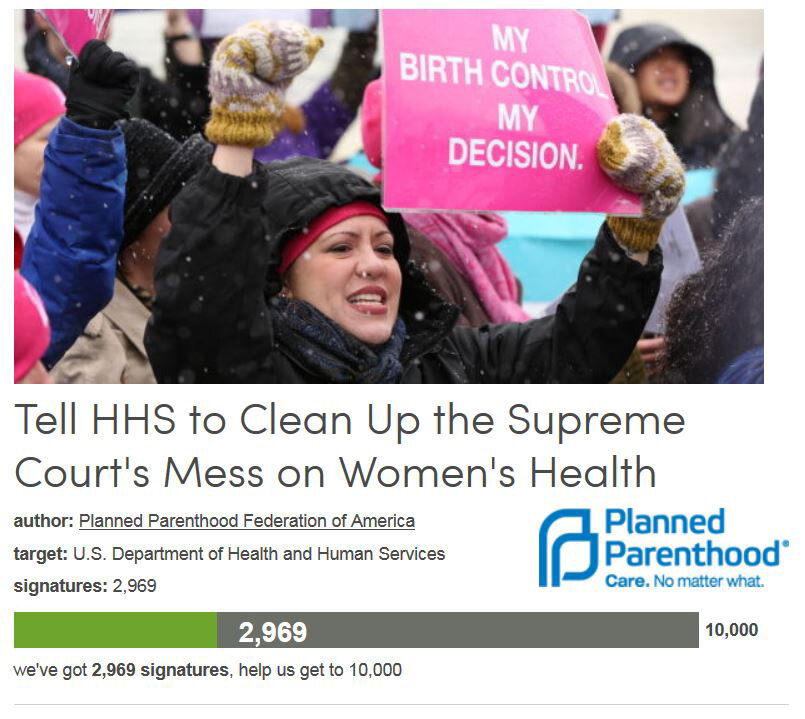 Petition #221: Tell HHS To Clean Up The Supreme Court's Mess On Women's Health