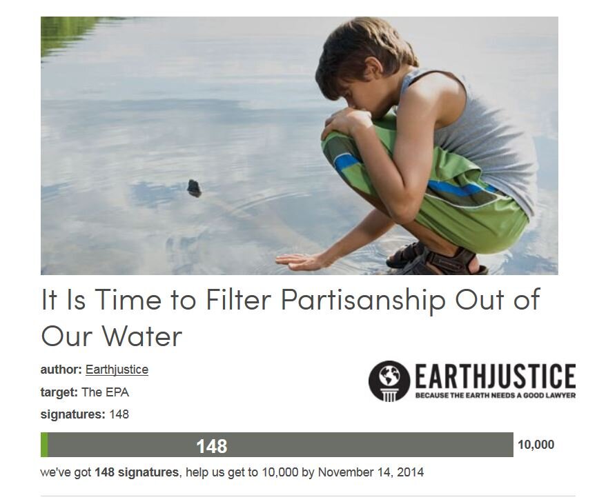 Petition #230: It Is Time To Filter Partisanship Out Of Our Water