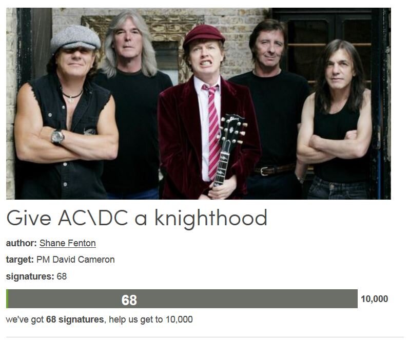Petition #240: Give AC\DC A Knighthood