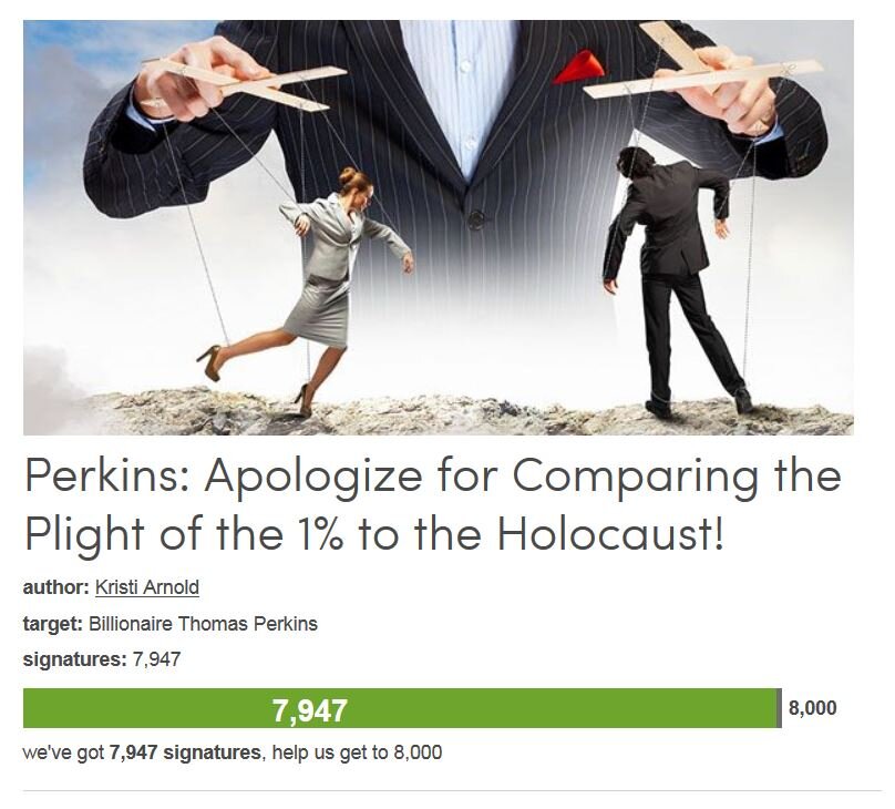Petition #242: Perkins: Apologize For Comparing The Plight Of The 1% To The Holocaust!
