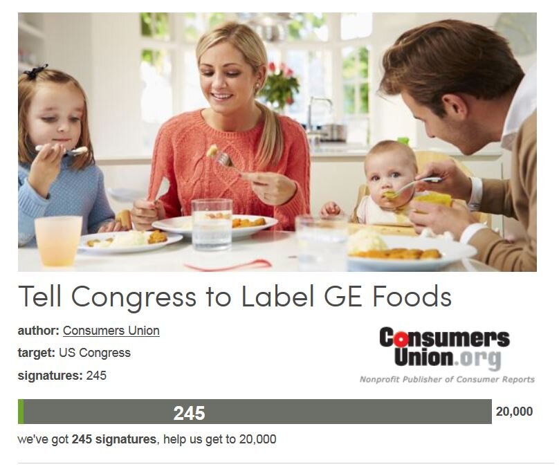 Petition #252: Tell Congress To Label GE Foods