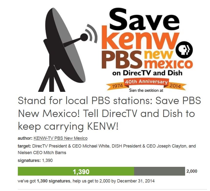 Petition #297: Stand For Local PBS Stations: Save PBS New Mexico! Tell DirecTV And Dish To Keep Carrying KENW!