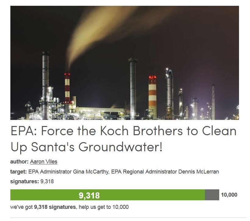 Petition #300: EPA: Force The Koch Brothers To Clean Up Santa's Groundwater!