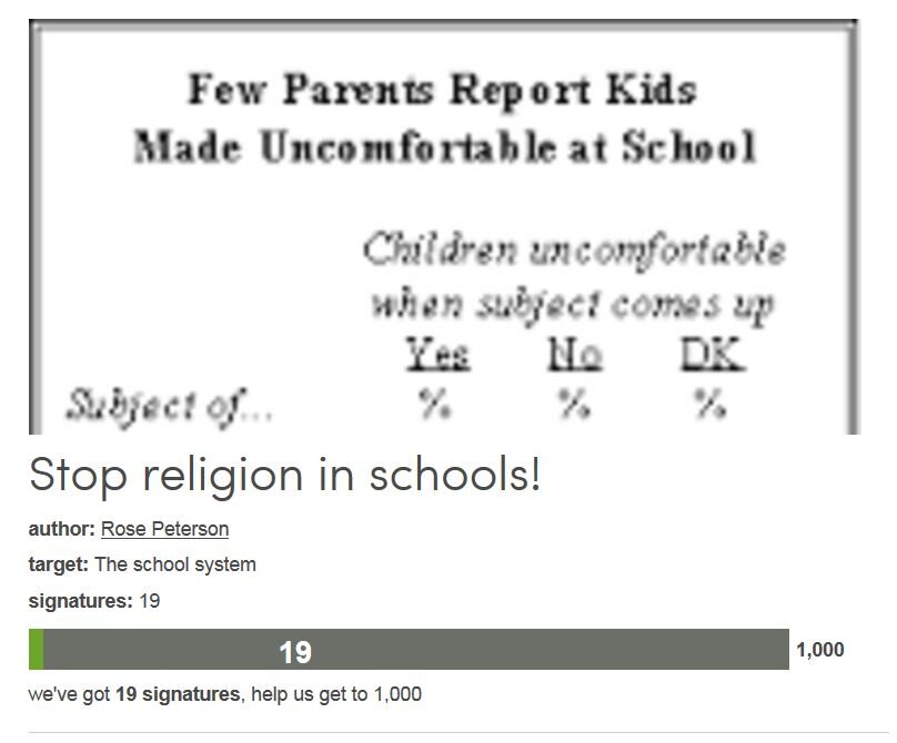 Petition #307: Stop Religion In Schools!