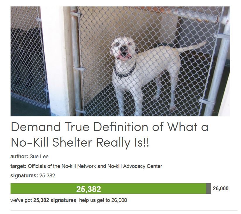 Petition #316: Demand True Definition Of What A No-Kill Shelter Really Is!!