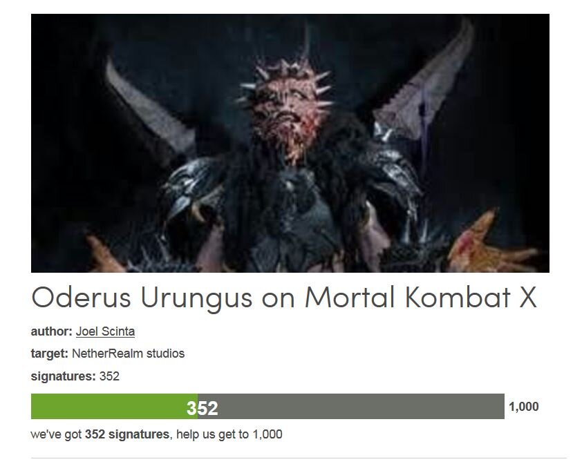 Petition #325: Oderus Urungus On Mortal Kombat X