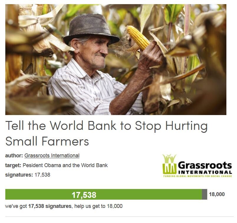 Petition #334: Tell The World Bank To Stop Hurting Small Farmers