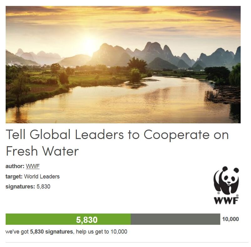 Petition #339: Tell Global Leaders To Cooperate On Fresh Water