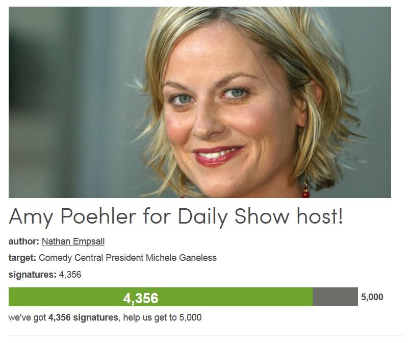 Petition #343: Amy Poehler For Daily Show Host!