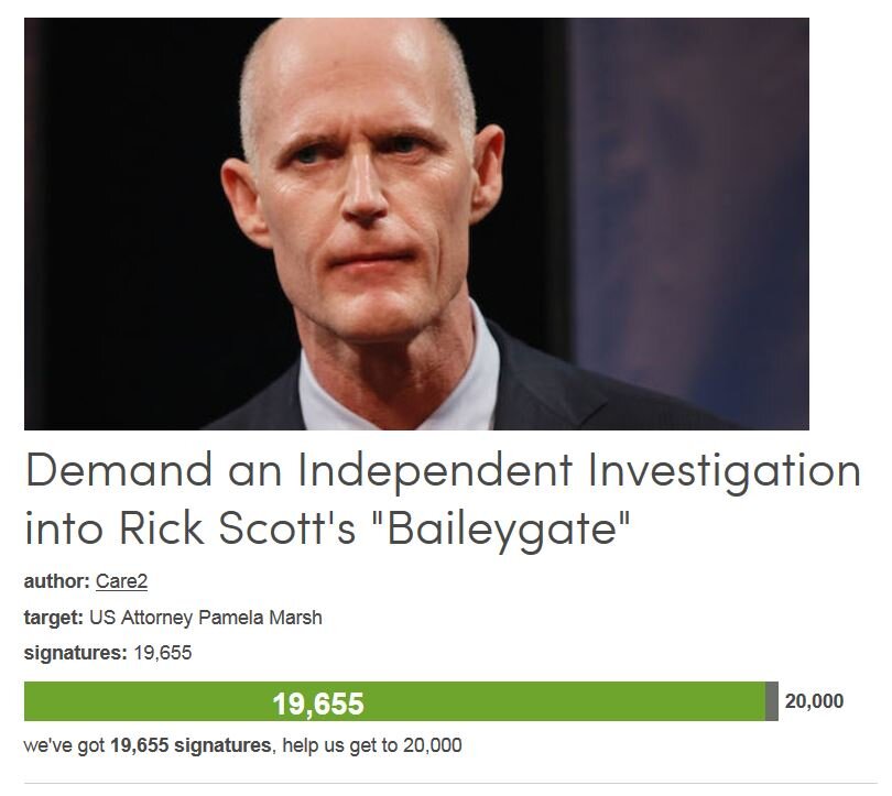 Petition #350: Demand An Independent Investigation Into Rick Scott's "Baileygate"