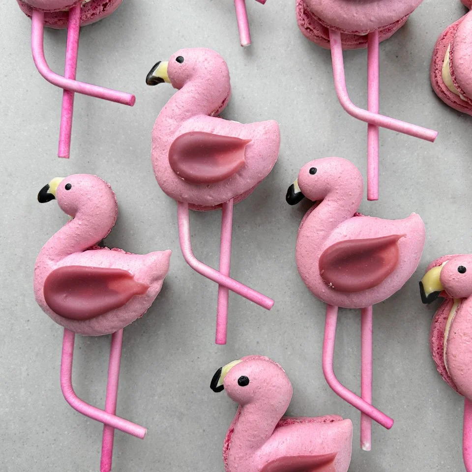 Flamingo-Makrönchen