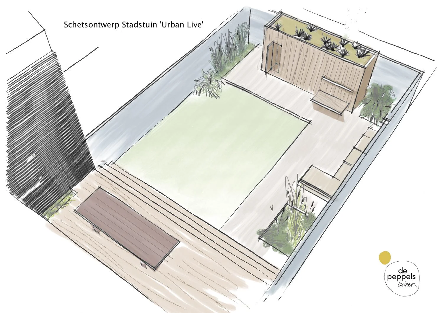 Tuinontwerp moderne stadstuin Amsterdam