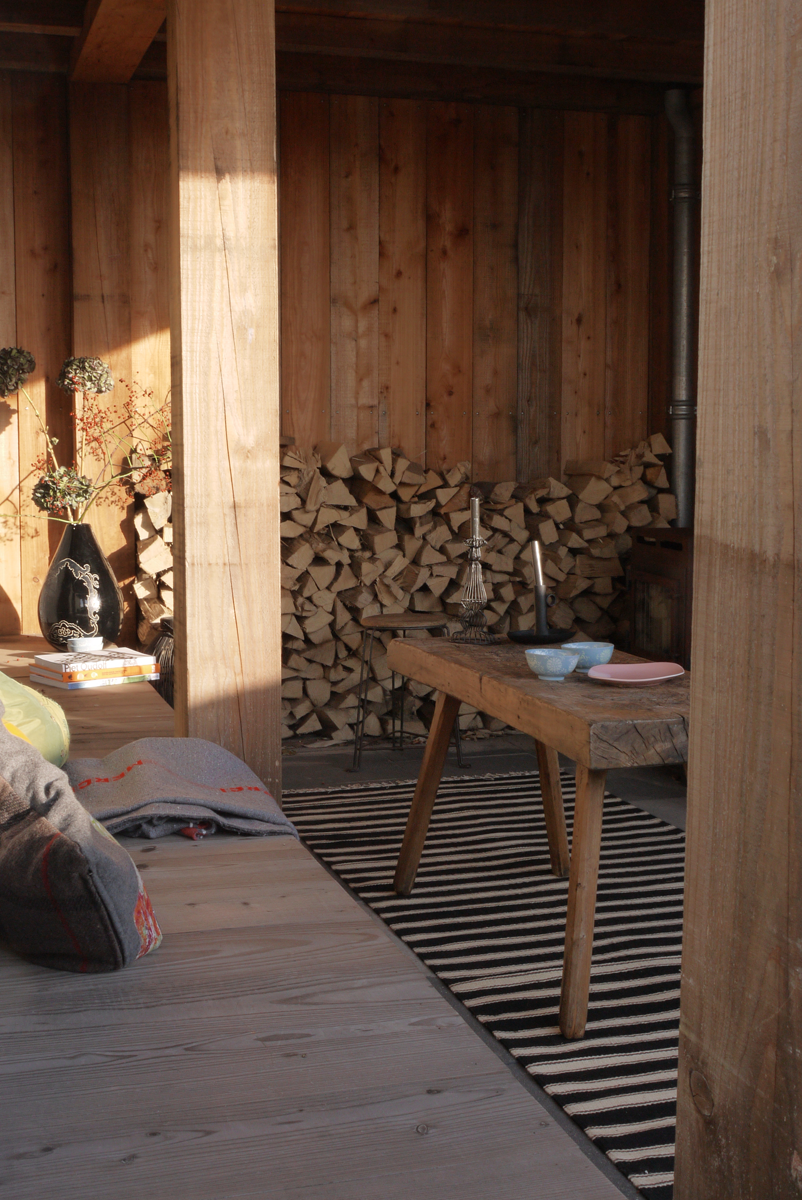 Moderne houten veranda