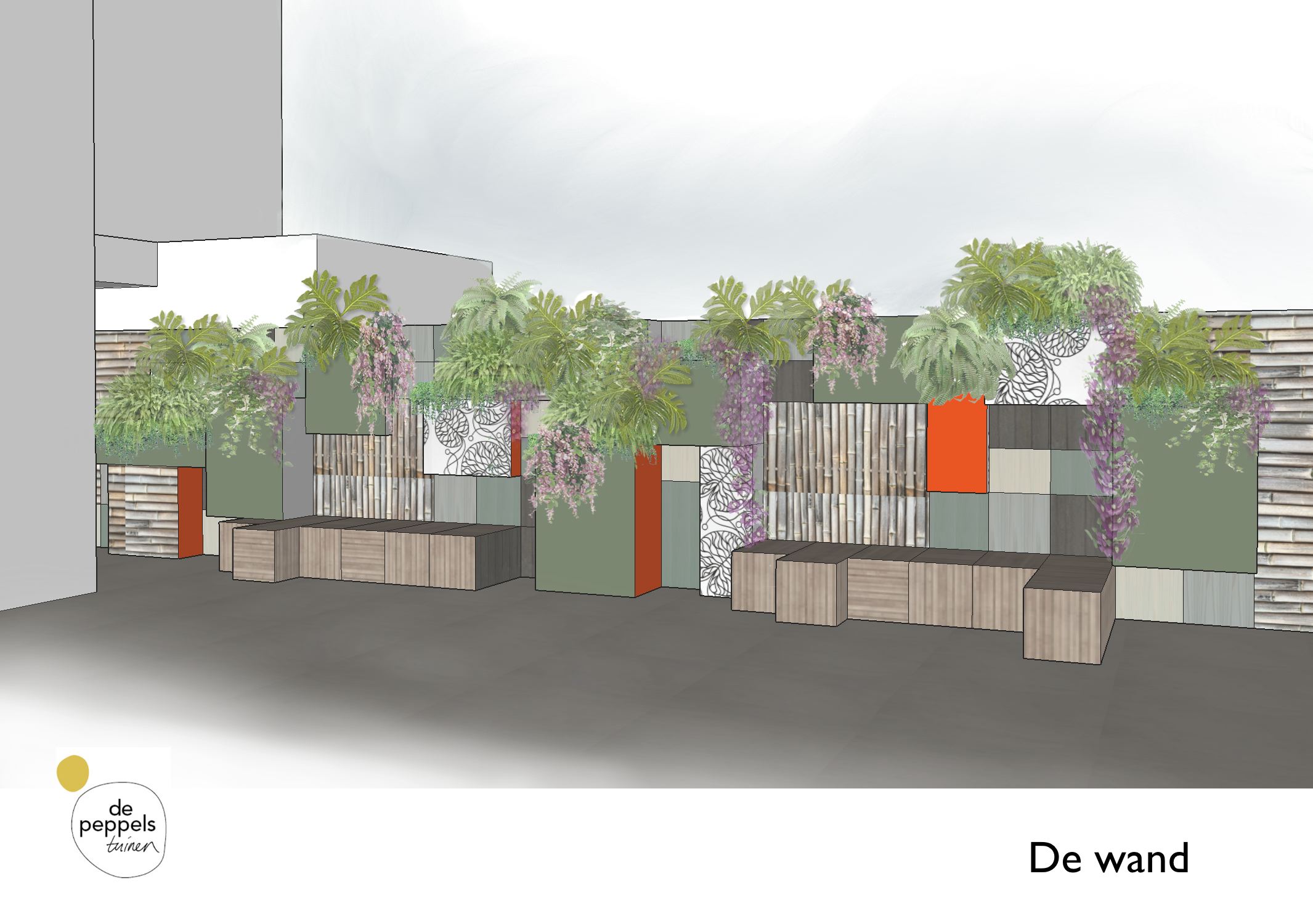 'green wall' tuinontwerp stadstuin Amsterdam