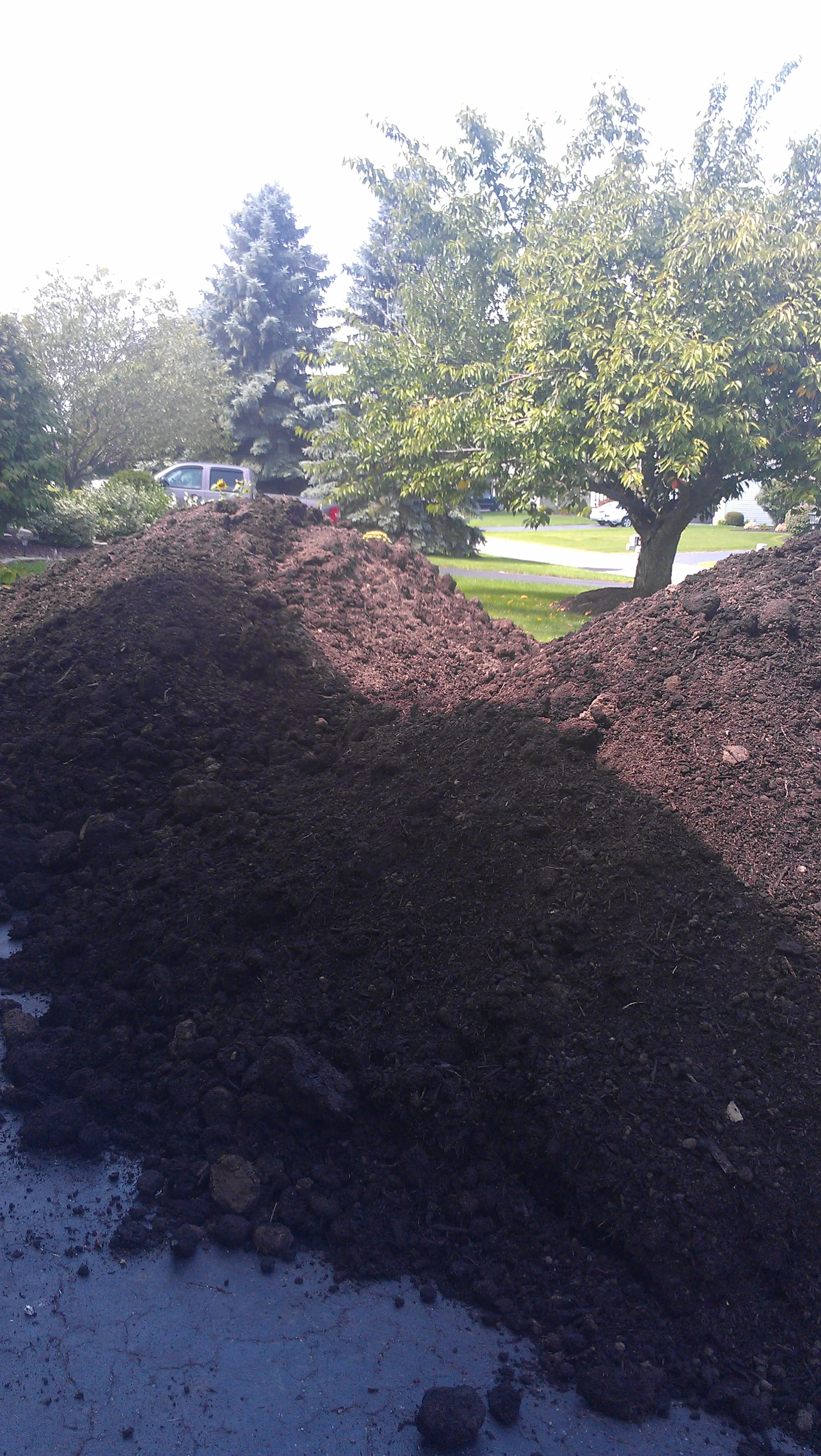 Dirt for the Meditation and Prayer Garden delivered