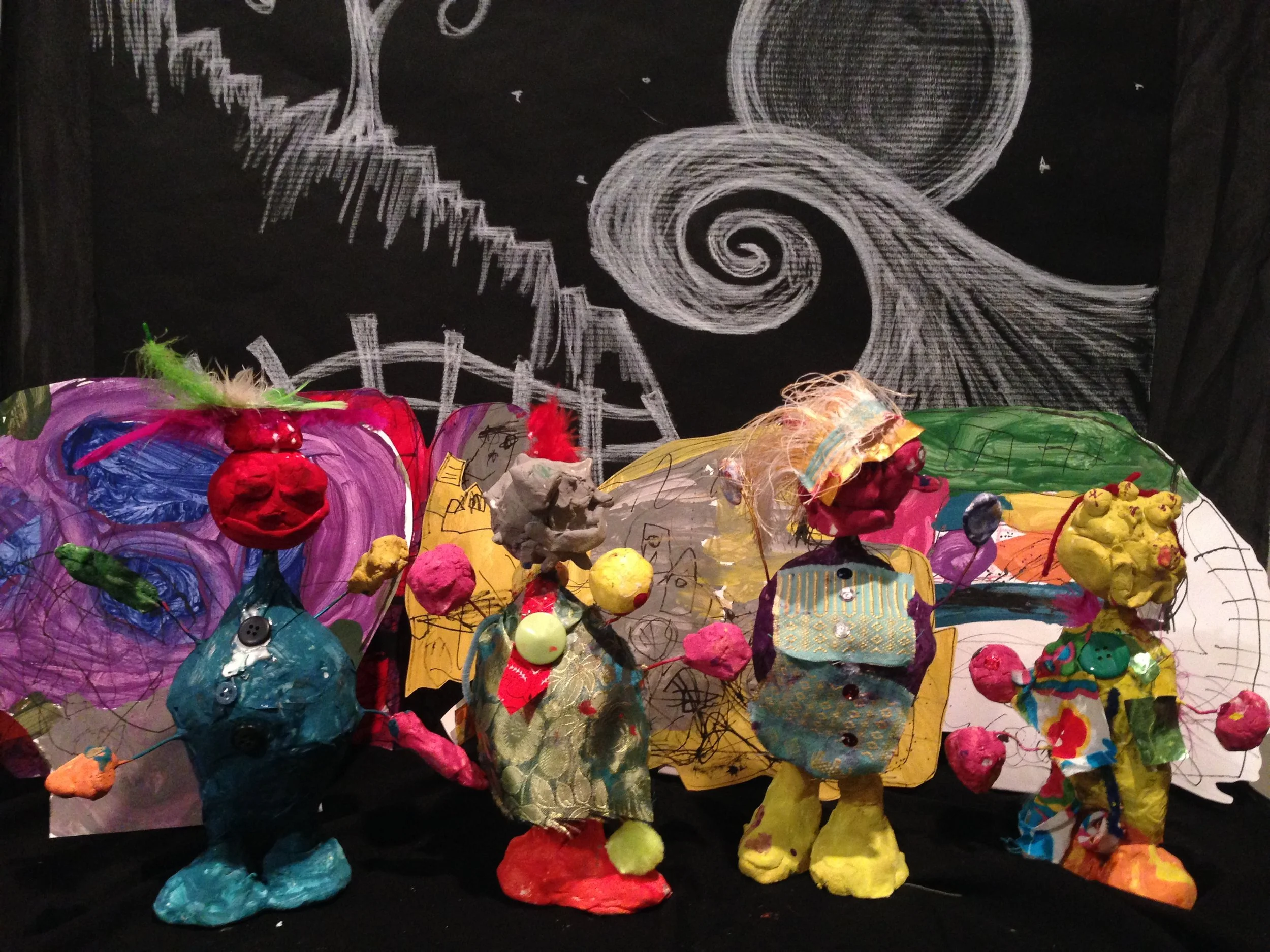 Clay characters with props TIM BURTON