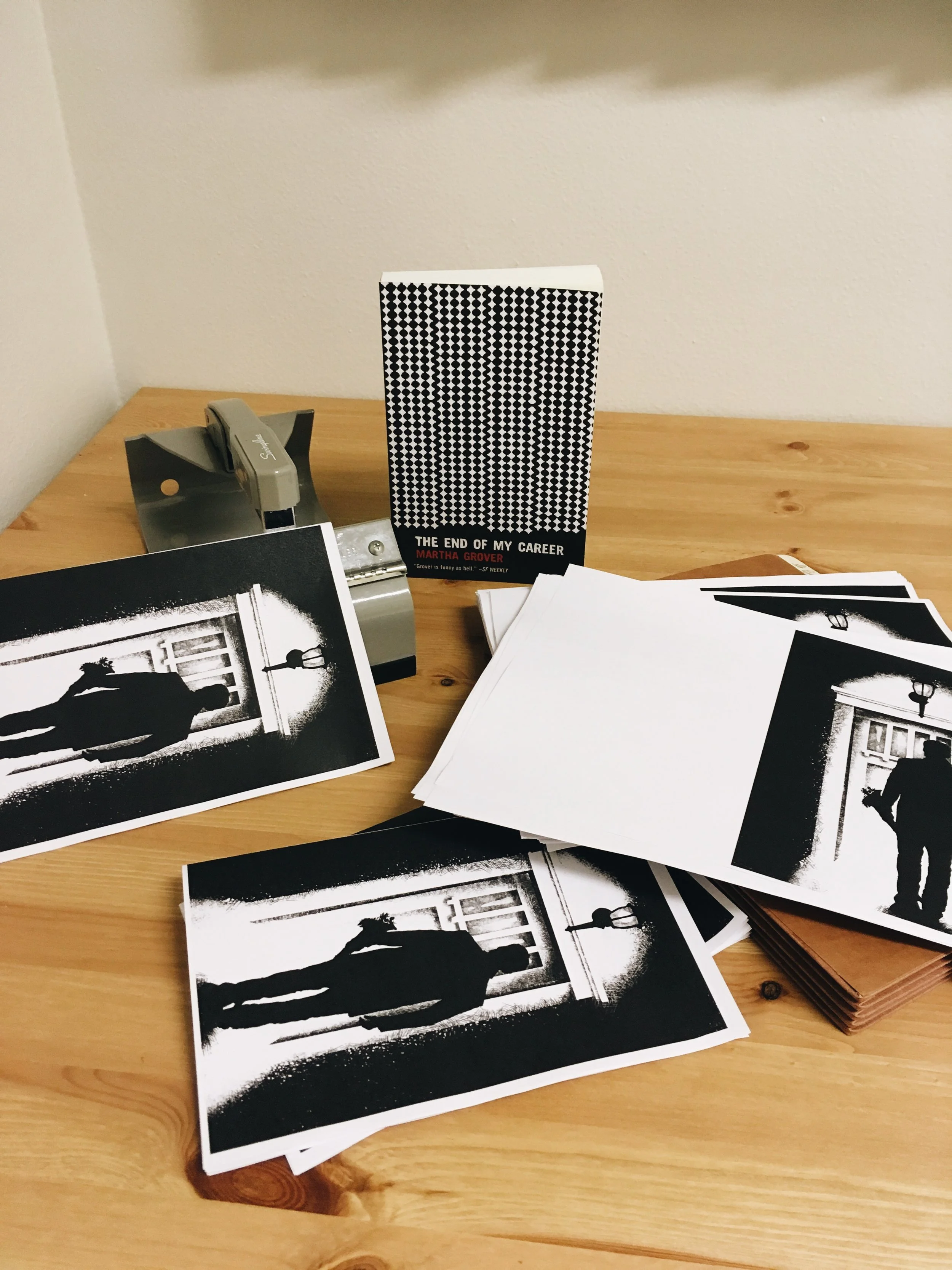 Making zines (Martha's book in the background).